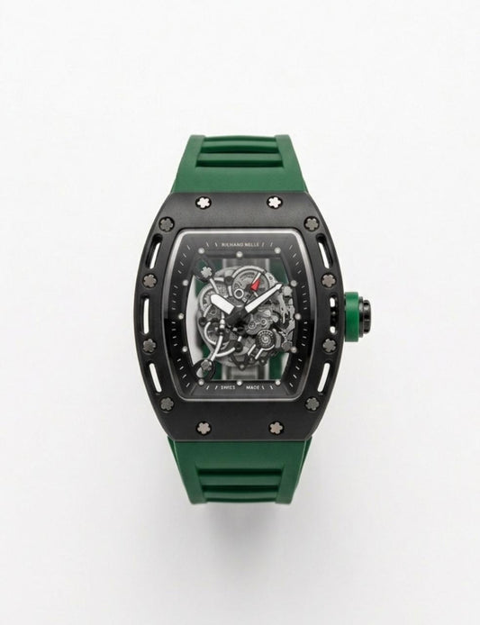 Richard Mille RM 055 Bubba Watson Green Skeleton Automatic Watch – Sport Edition Rubber Strap