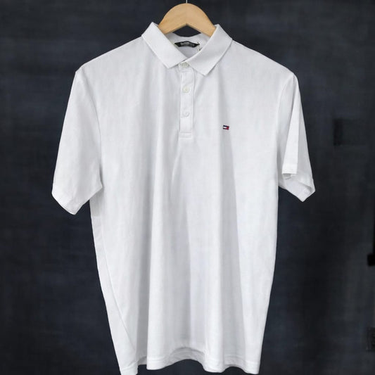 Classic White Short-Sleeve Polo Shirt