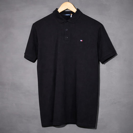 Classic Black Short-Sleeve Polo Shirt
