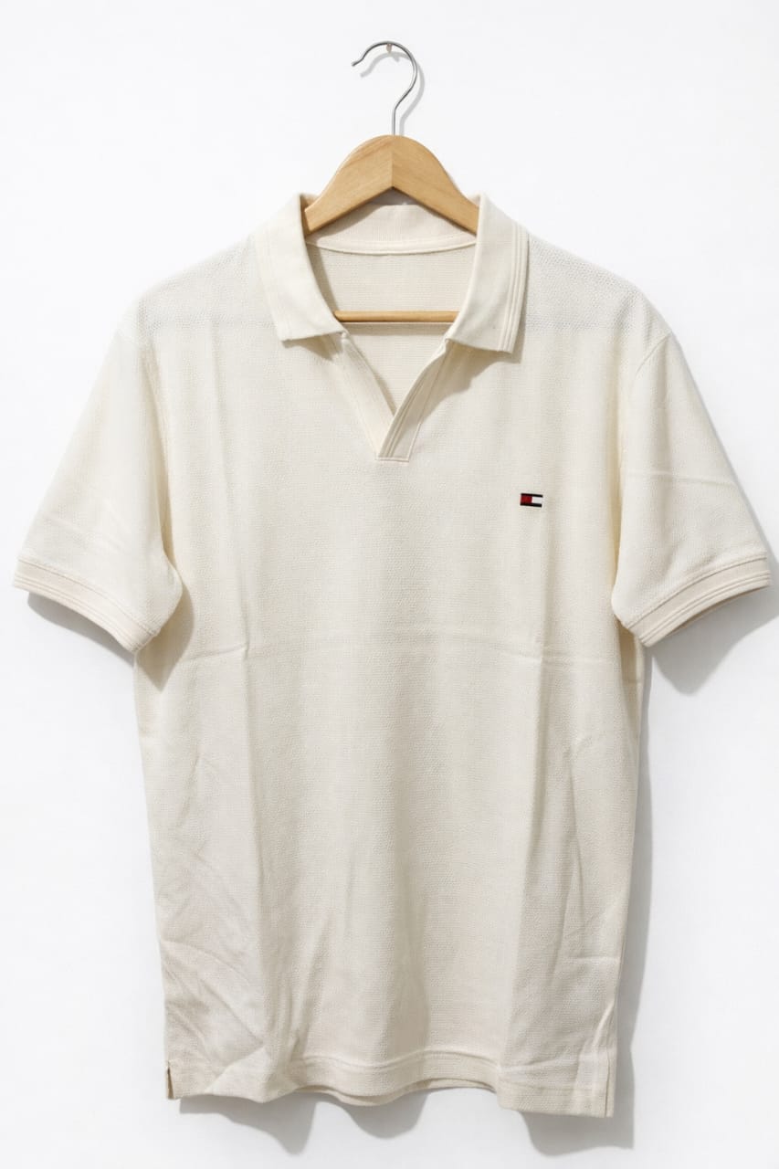 Tommy Hilfiger Off-White Polo Shirt – Modern Casual wear