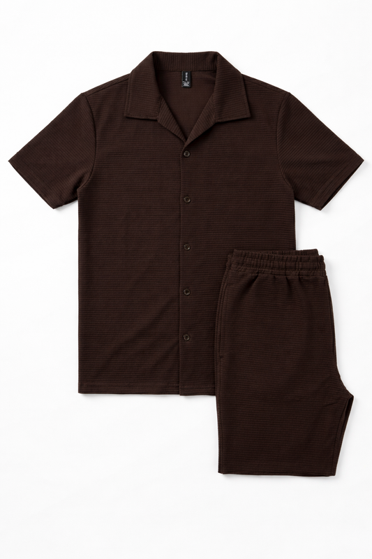 Unisex Tracksuit – Short Sleeve Cuban Collar Shirt & Matching Trouser