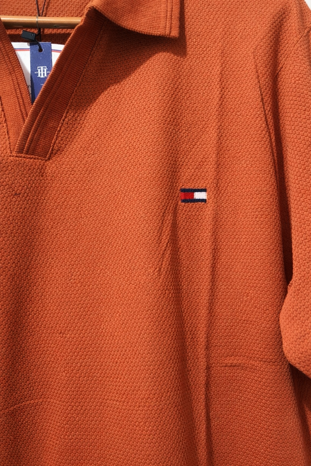 Tommy Hilfiger Classic Orange Cotton Polo Shirt – Modern Casual wear